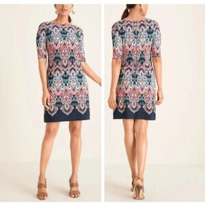 Moving Sale! 💘 Eliza J Elbow Sleeve Medallion Geometric Print Shift Dress 8